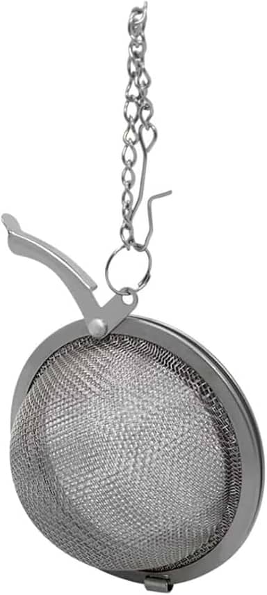 Infusor de Chá em Aço Inoxidável | Mini Coador Portátil com Corrente para Ervas e Chás em Folhas