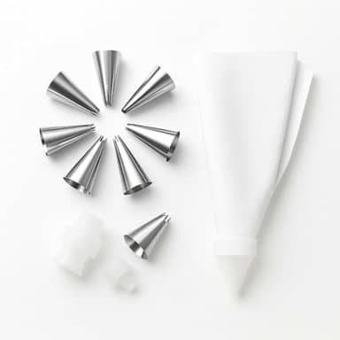 Kit Confeiteiro 9 Peças para Decorar Bolos e Cupcakes – Bicos de Aço Inox, Saco de Confeitar com Adaptador, Uso Doméstico e Profissional, Fácil de Limpar