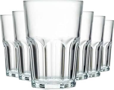 Kit de Copos de Vidro Sydney 350ml – Jogo com 6 ou 12 Peças, Design Robusto e Elegante, Vidro Reforçado 4mm para Drinks, Sucos e Whisky