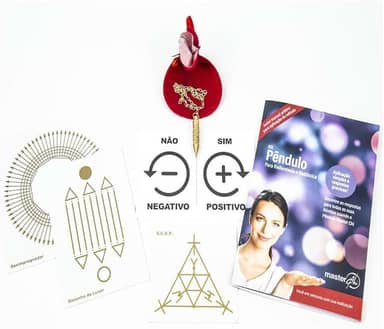 Kit Pendulo para Radiestesia e Radiônica Dourado