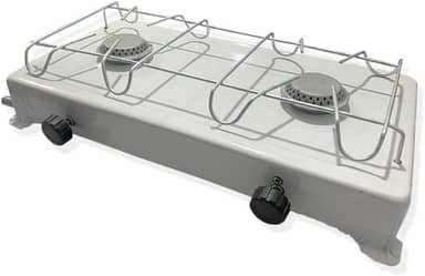 Fogão Portátil Camping Duas Bocas A Gás Branco