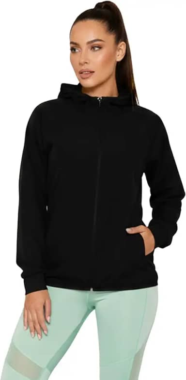 Jaqueta Corta Vento Feminina com Capuz e Zíper Invertido Conforto Estilo e Proteção Esportiva e Casual