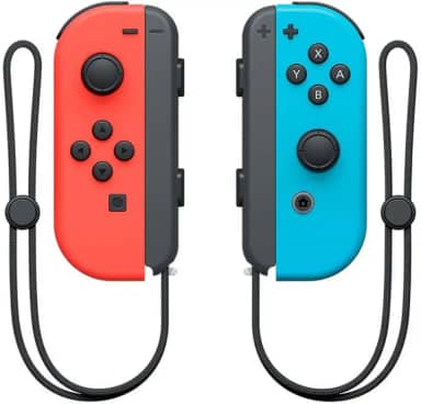 Controle de substituição para Nintendo Switch, alternativas para esquerdo e direito, controle de interruptor com suporte Turbo (Vermelho e azul com cordão de segurança)