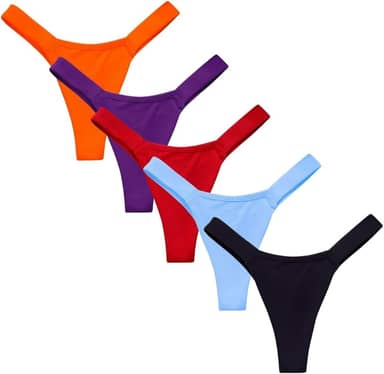 Kit 5 Calcinha Fio Dental Duplo Em Poliamida Lingerie Confortável Feminino Luxo Moda Intima