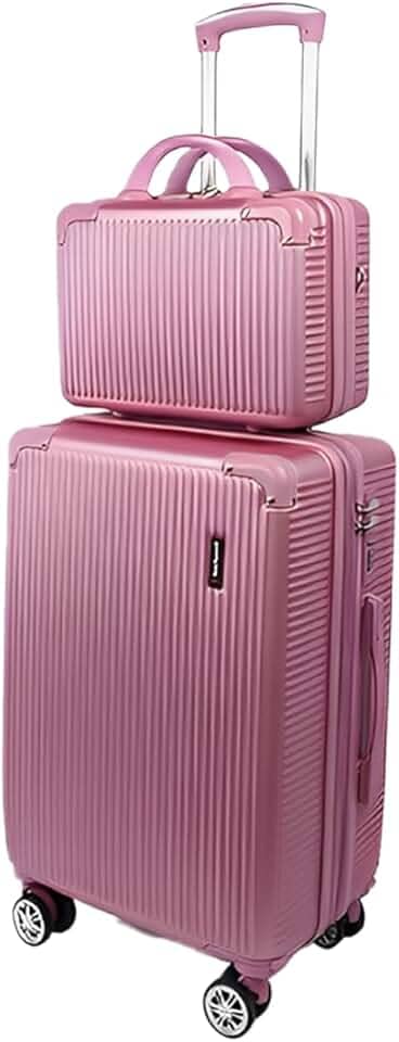 Mala de Bordo 10kg com Frasqueira Bagagem de Mão Expansível ANAC Rodas Duplas 360° Cadeado TSA Antifurto Alça Lateral Design Leve Resistente Ideal para Viagens Avião (Rosa)