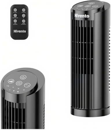 Hivento Ventilador Torre, 3 Velocidades, Oscilação Automática 70°, Controle Remoto e Toque, Temporizador 7,5h, Ventilador de Mesa/Domést, 127v