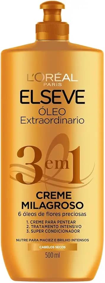 Creme Milagroso 3 em 1 Elseve Óleo Extraordinário 500ml