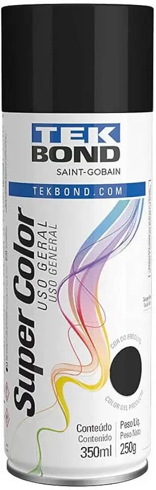 Tinta Aerossol preto brilhante Uso Geral 350ml/250g
