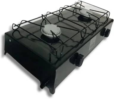 Fogão Fogareiro Camping 2 Bocas a Gas Preto - Mishe