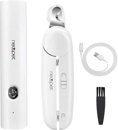 Triturador e Cortador de Unhas para Cães - Aparador de Unhas Elétrico Recarregável de 3 Velocidades com Luz de LED e Kit de Limpeza Super Silencioso para Patas