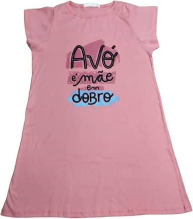 Camisola Feminina com Estampa 'Avó É Mãe Em Dobro', Tamanhos P, M, G, GG