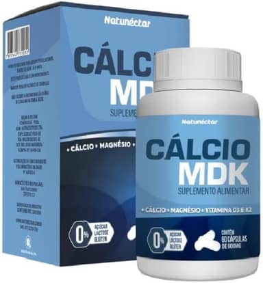 Cálcio MDK - Auxilia e Fortalece Osso Dentes e Sistema Imunologico 600mg 60 CAPS - Natunéctar