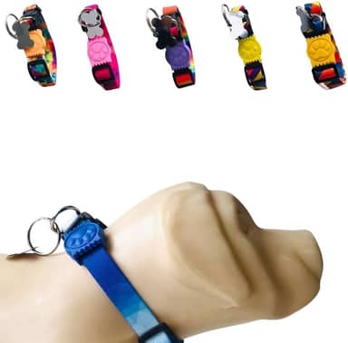 Coleira para Cachorros com Pingente para Identificação PP, Tamanho Ajustável, Confortável e Resistente