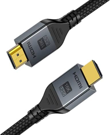 AzuFlt Cabo HDMI 2.2 16K 10K 8K 96Gbps, HDMI de alta velocidade, suporta 4K480Hz 8K240Hz 16K60Hz, HDCP 2.2 e 2.3, HDR dinâmico, eARC, DTS para Roku TV/HDTV/PS5/Blu-ray (16K Acc, 1m)