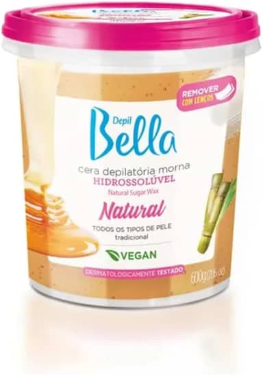 Depil Bella - Cera Depilatória Morna Hidrossolúvel Natural 600g