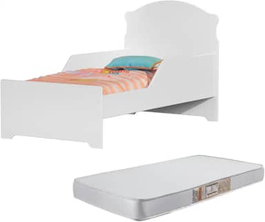 Cama Infantil Livia Com Proteção Lateral De MDF Com Colchão D18