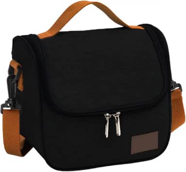 Bolsa Lancheira Térmica Com Alça Para Marmita Trabalho Passeios Escola (Preto)