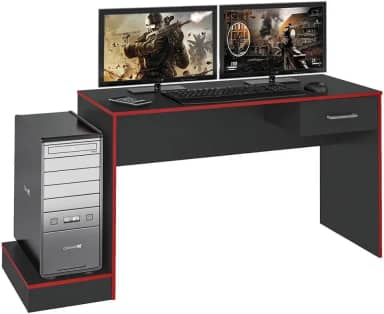 Mesa para jogos online GAMER cor Preto/Vermelho - Artely