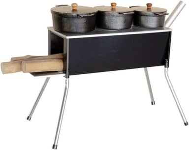 Fogão A Lenha 03 Bocas 2 Em 1: Fogão E Churrasqueira