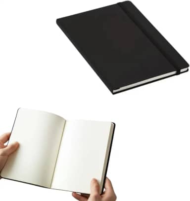 Caderno Sem Pauta Moleskine Grande A5 14x21 80 Folhas Caderneta de Anotações Capa Emborrachada (preto sem pauta)