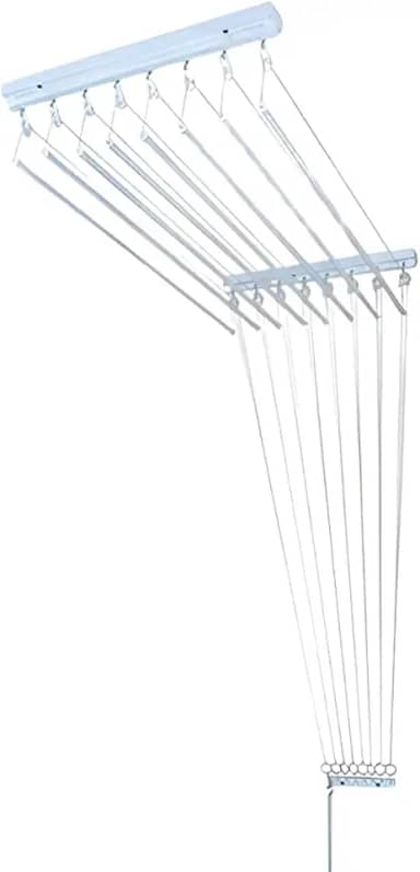 Varal de Teto Individual 10 Varetas Branco 80cm