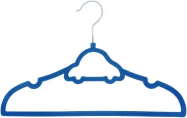 5 Cabides Infantil Aveludado Carrinho Azul Escuro, Clingo, Azul Escuro