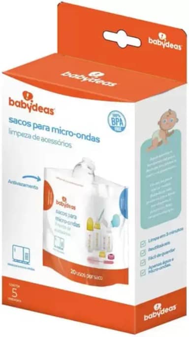 Sacos Esterilizadores para Micro-ondas Babydeas — Limpeza Rápida de Acessórios de Bebê