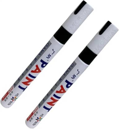 Kit 2 Canetas Reparadora Tira Risco Automóveis Carro Moto Caminhões Pintar e Retocar Pneu Azulejo e Tênis Uso Escolar Marca Texto