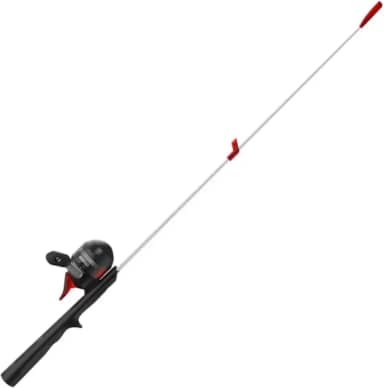Zebco Star Wars Kylo Ren Combo para varão de pesca infantil com rodinhas giratórias e iluminação, haste de 73,6 cm iluminada, molinete de pesca antirreverso