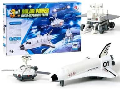 Kit Robótico Educacional 3 em 1, Estação Espacial com Energia Solar, Brinquedo de Montar