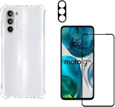 Capa Capinha Para Moto G52 + Película de Vidro 3D + Película de Câmera - Phone Palace