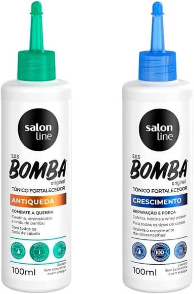 Salon Line, SOS Bomba Original, Kit Tônicos Crescimento Acelerado + Antiqueda, Produtos Não Veganos - Para Todos os Tipos de Cabelos, 100 ml