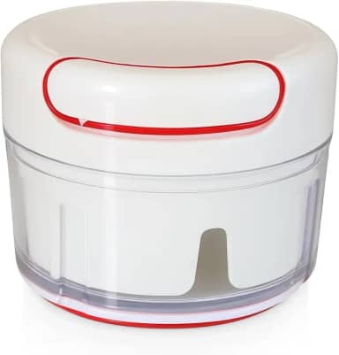 Mini Processador Manual de Alimentos com Lâminas Inox – Triturador de Alho, Legumes, Cebola e Temperos – Compacto e Portátil