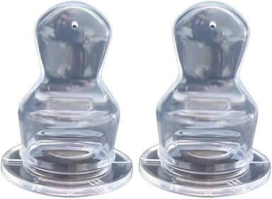 Bico de Mamadeira 100 % Silicone c /2 unidades, Anatômico - ( não serve na mamadeira boca larga) Marca SONNE. Transparente, Incolor.