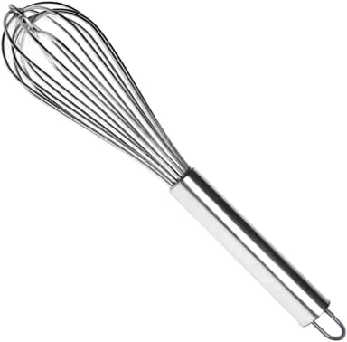 Fuê Batedor de Claras em Aço Inox 30cm –Fouet Utensílio de Cozinha para Ovos, Massas e Molhos – Resistente, Leve e Higiênico – Batedor Manual Profissional Culinário Linha Premium