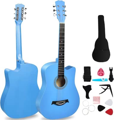 Violao Acustico (Blue) Violao Acustico, Violão para Iniciantes, Violão Folk, Violão Iniciante, Violão Acústico de 38 Polegadas