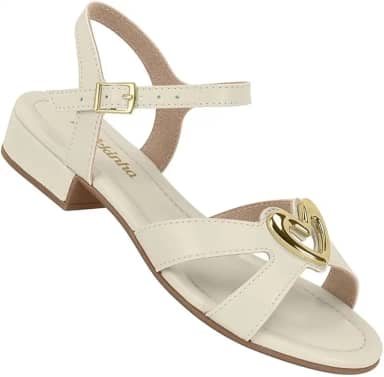 Sandália Infantil Menina Molekinha Saltinho Blocado Coração