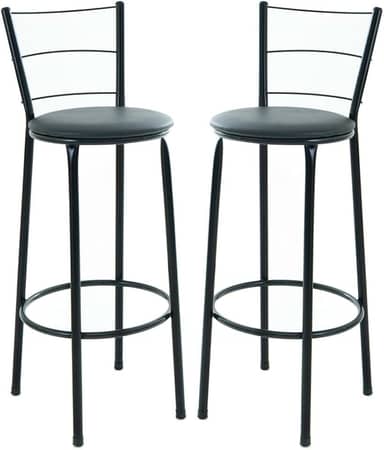 Kit 2 Banquetas Altas com Encosto, 3 Arames, Design Moderno