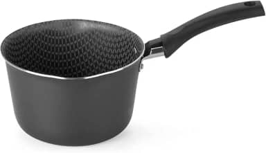 Multiflon Panela Cônica 14 Centímetros Aluminio Antiaderente Linha Gourmet Preto Resistente Durável e Saudável