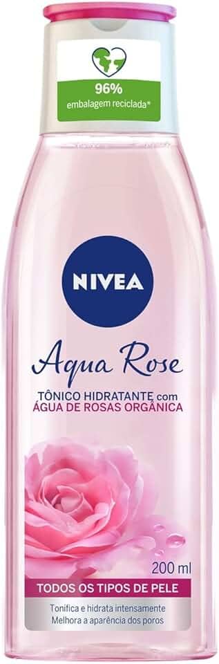 NIVEA Tônico Hidratante Aqua Rose 200ml - Cuidado Facial - Melhora a aparência dos poros, tonifica e finaliza a limpeza do rosto, além de hidratar intensamente com água de rosas orgânica