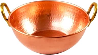 Tacho De Cobre Puro 2 Litros Multiuso Com Alça De Bronze