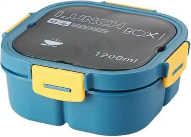 Marmita Lunch Box Com Divisórias Com Talheres Trava Hermética Lancheira 1200ml para Estudantes e Trabalho - Tubarão Stores
