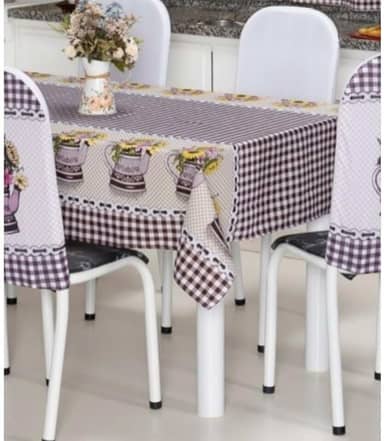 Toalha de Mesa Oxford Premium Estampada 100% Poliéster Retangular Vários Tamanhos (4, 6, 8, 10 e 12 Lugares) (Est Girassol, 4 Lugares)