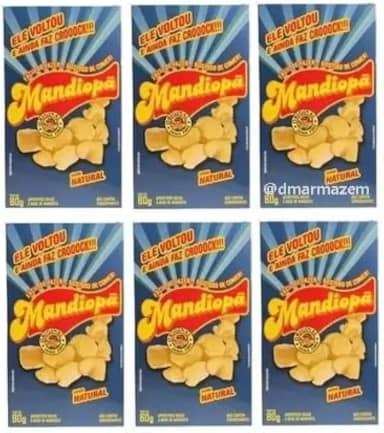 Salgadinho Mandiopã Natural 6 Caixas de 80g Direto da Fábrica