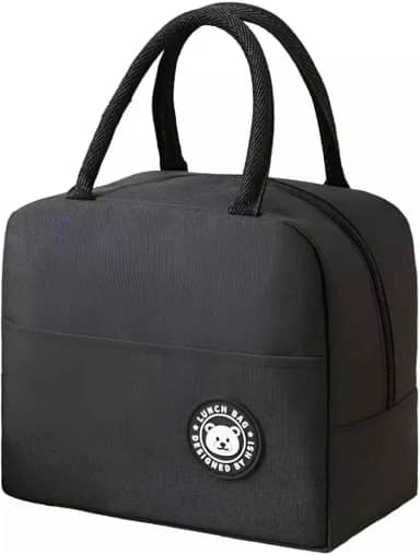 Lancheira Térmica Reutilizável para Marmita – Bolsa Sacola à Prova de Vazamentos, Mantém Alimentos Quentes e Frios, Ideal para Academia, Trabalho e Passeios – (Preto)