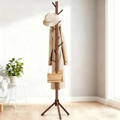 40 * 29 * 176cm Cabideiro, Cabideiro Vertical para Quarto, Mancebo Bolsa Pendurada, Mancebo, Cabide de Pé Livre com 8 Ganchos