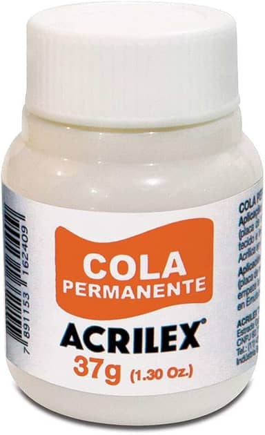 Cola Permanente Para Tecido, Acrilex, Pote de 37 Gramas