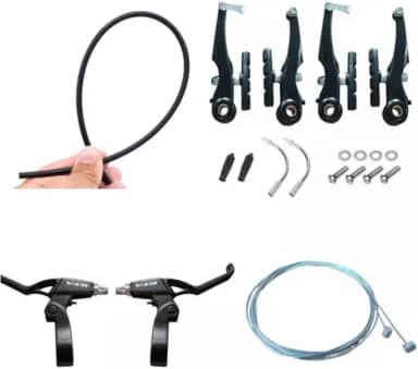 Jogo Freio Bike Completo V Brake Manete Cabo Conduite