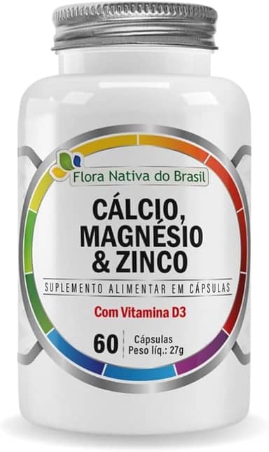 Cmz (Cálcio, Magnésio, Zinco e D3) 500mg 60 Cápsulas Flora Nativa