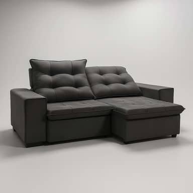 Sofá Conforto Plus, Prático e Versátil 2 Lugares Reclinável e Retrátil Aurora Veludo LIMOV Perfeito para Salas Pequenas (Chumbo)